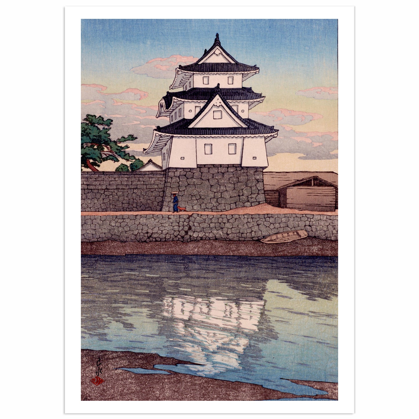 Affiche Kawase Hasui "Château de Takamatsu, Sanuki"