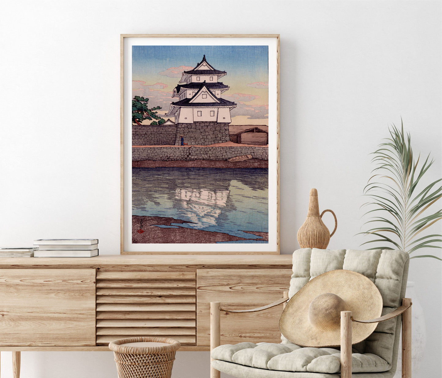 Affiche Kawase Hasui "Château de Takamatsu, Sanuki"