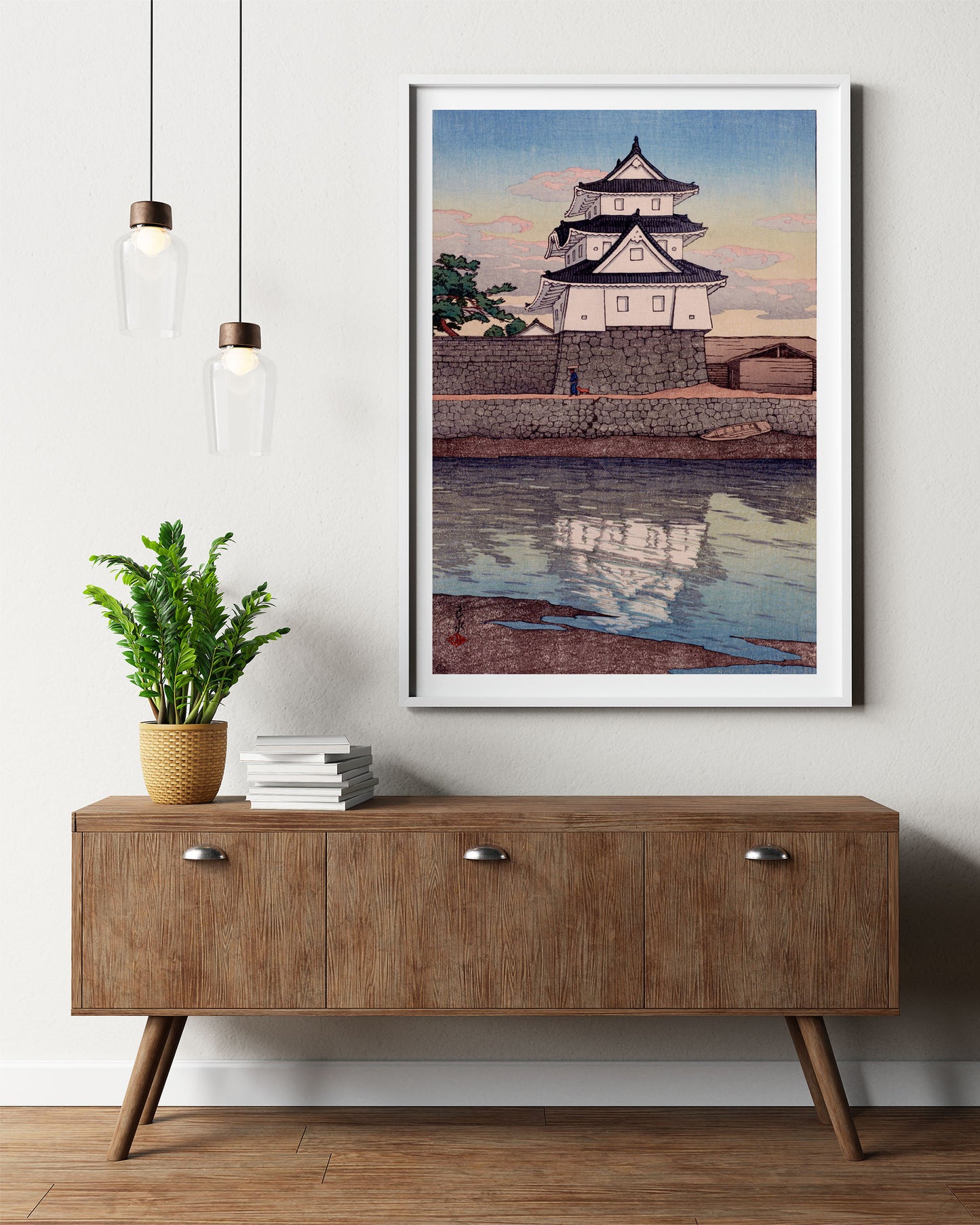 Affiche Kawase Hasui "Château de Takamatsu, Sanuki"