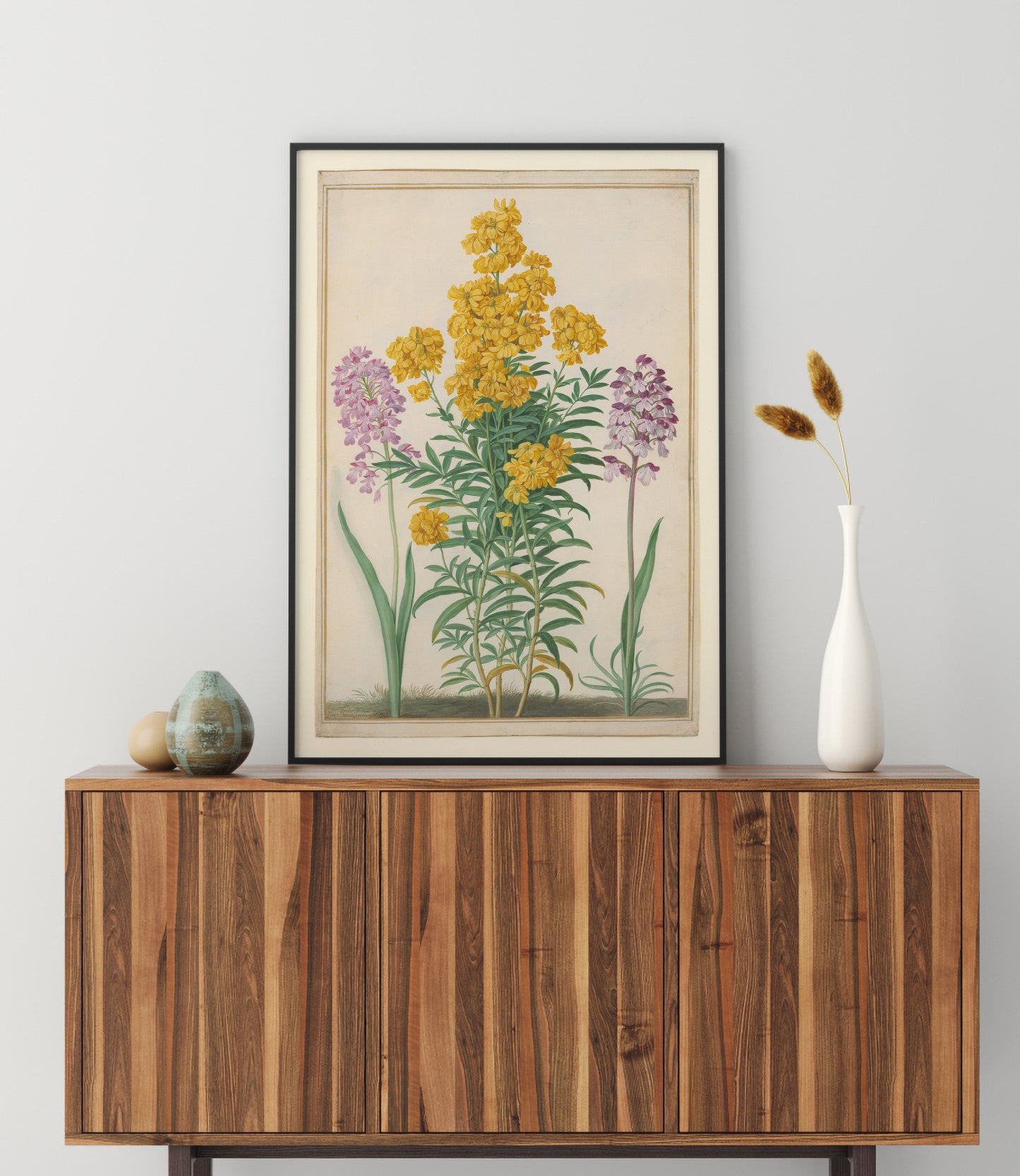 Orchidées et giroflées jaunes, Johann Walter