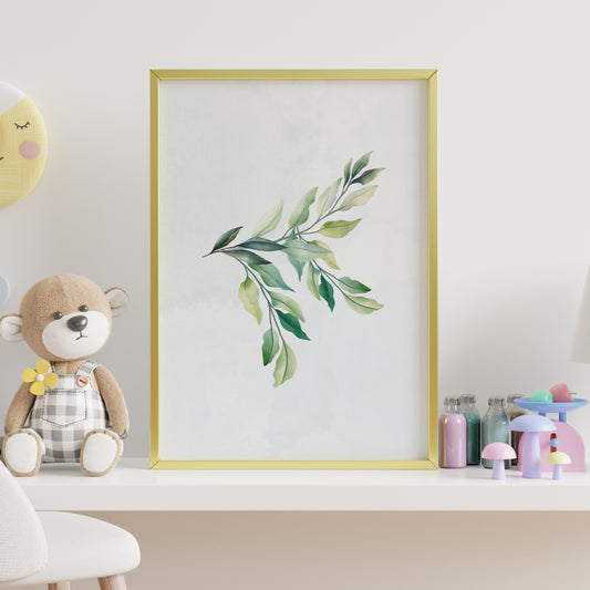 Affiche feuillage minimaliste – Illustration botanique à télécharger