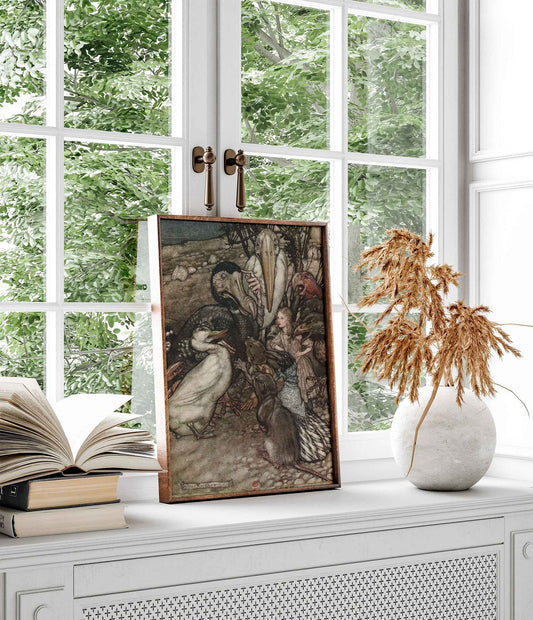 Affiche d'Arthur Rackham Alice au pays des merveilles - La course au caucus