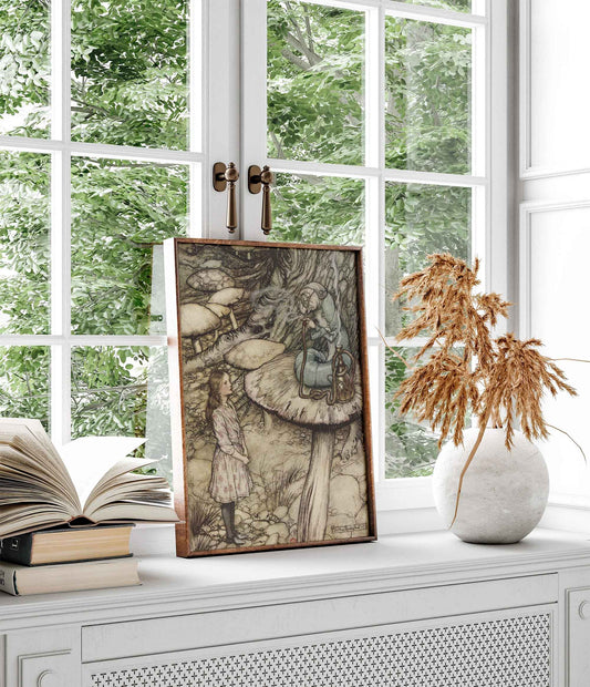 Les Aventures d'Alice au pays des merveilles - La Chenille, affiche d'Arthur Rackham