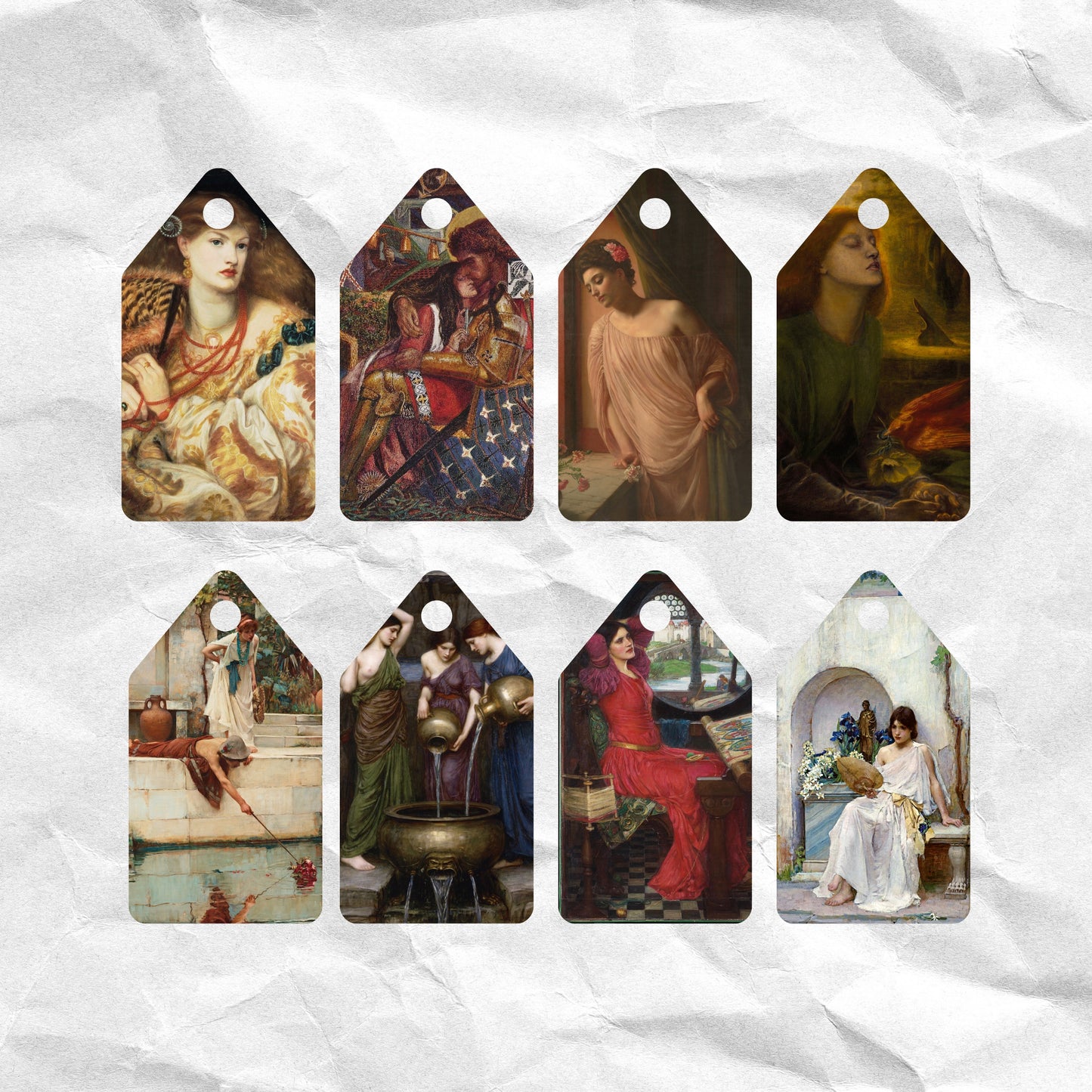 Pre-Raphaelite gift tags