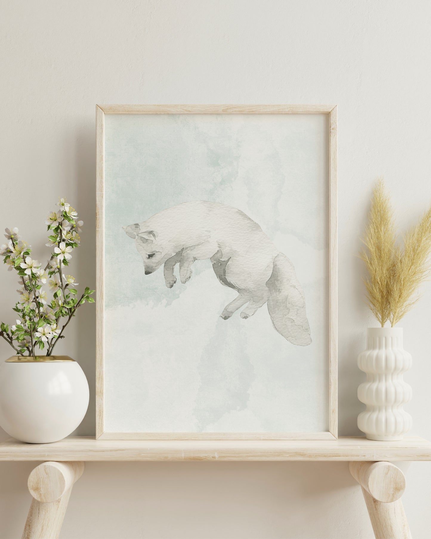 Renard enneigé mignon | Art mural imprimable