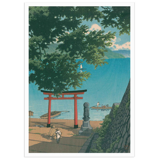 Hasui Kawase poster Chuzenji Utaghama woodblock print