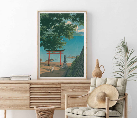 Hasui Kawase poster, Chūzenji, Utagahama