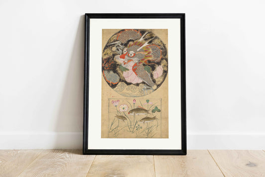 Dragon and Carp – Affiche d’art coréen Joseon Dynasty – Wallango