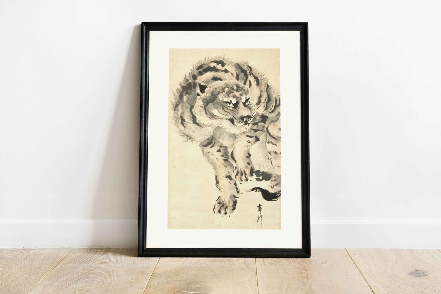Fierce Tiger - Estampe japonaise de Ganku, période Edo