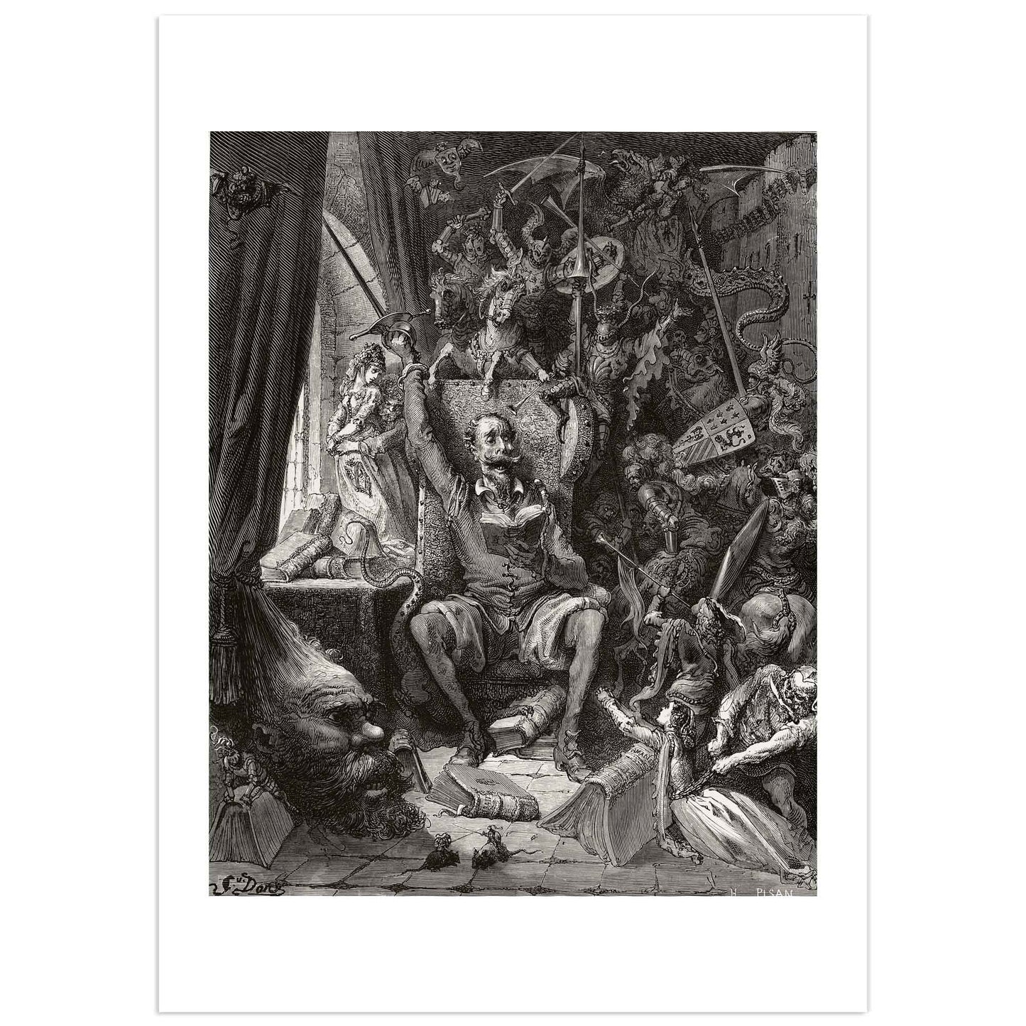 Gustave Dore print "The Madness of Don Quixote"