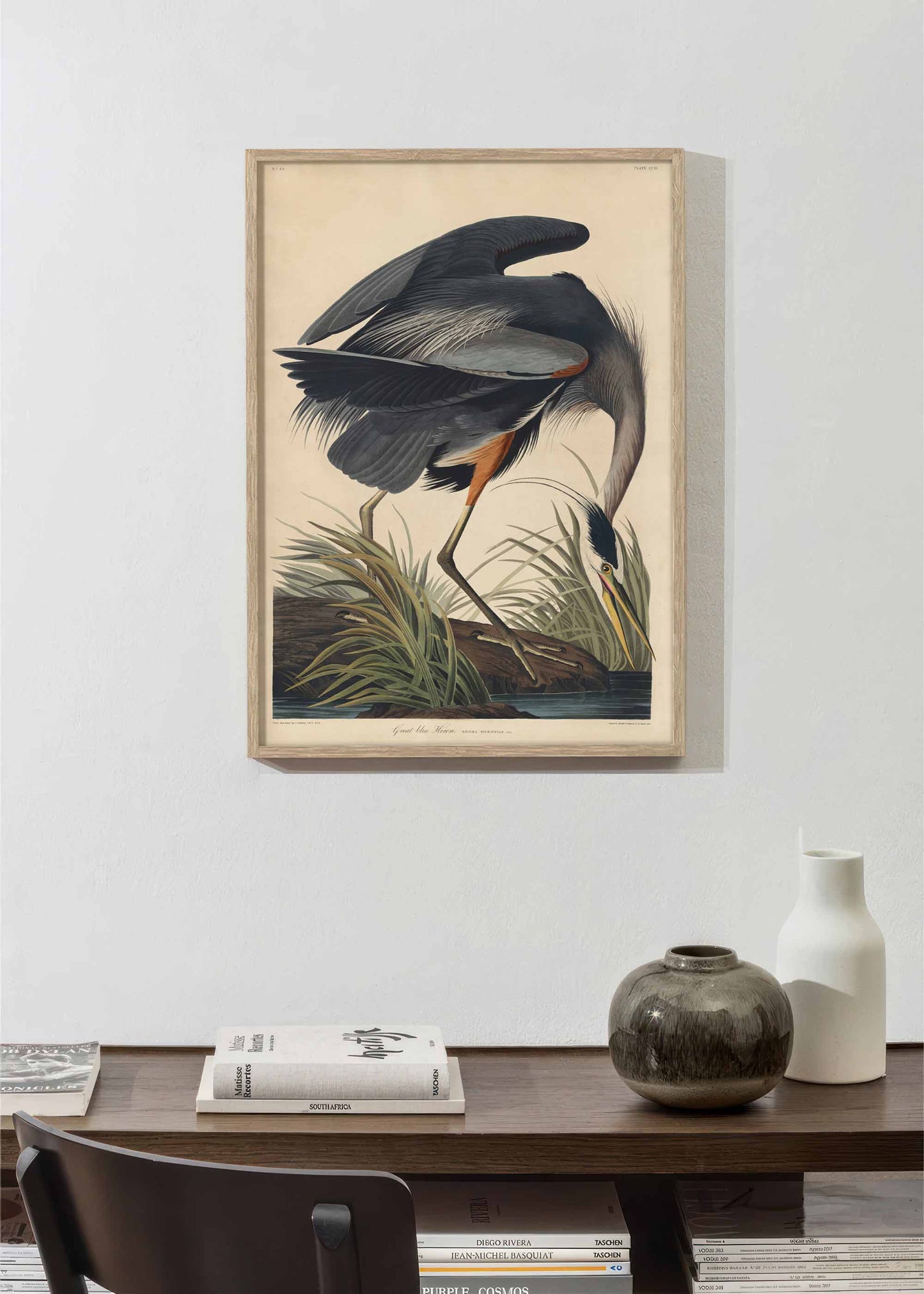 John James Audubon poster of a great blue heron