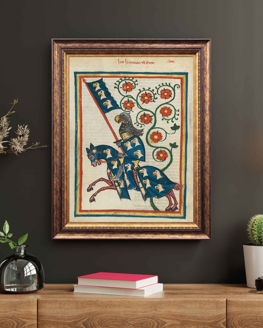 Chevalier médiéval – Illustration du Codex Manesse | Affiche d’art