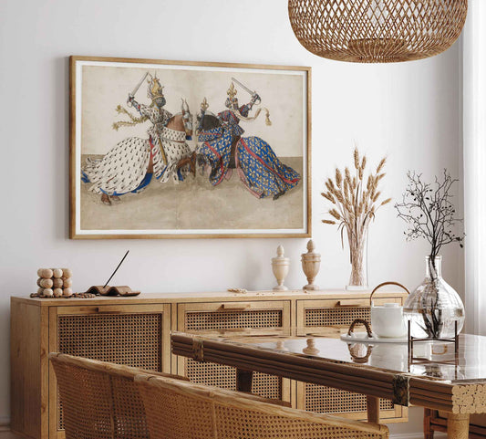 Medieval Tournament – Knights in Combat – Art Print from René of Anjou's Book of Tournaments