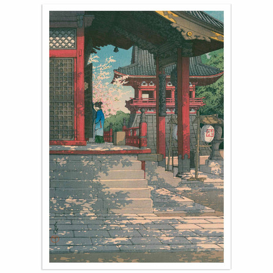 Meduro Fudo Temple poster close up, Hasui Kawase