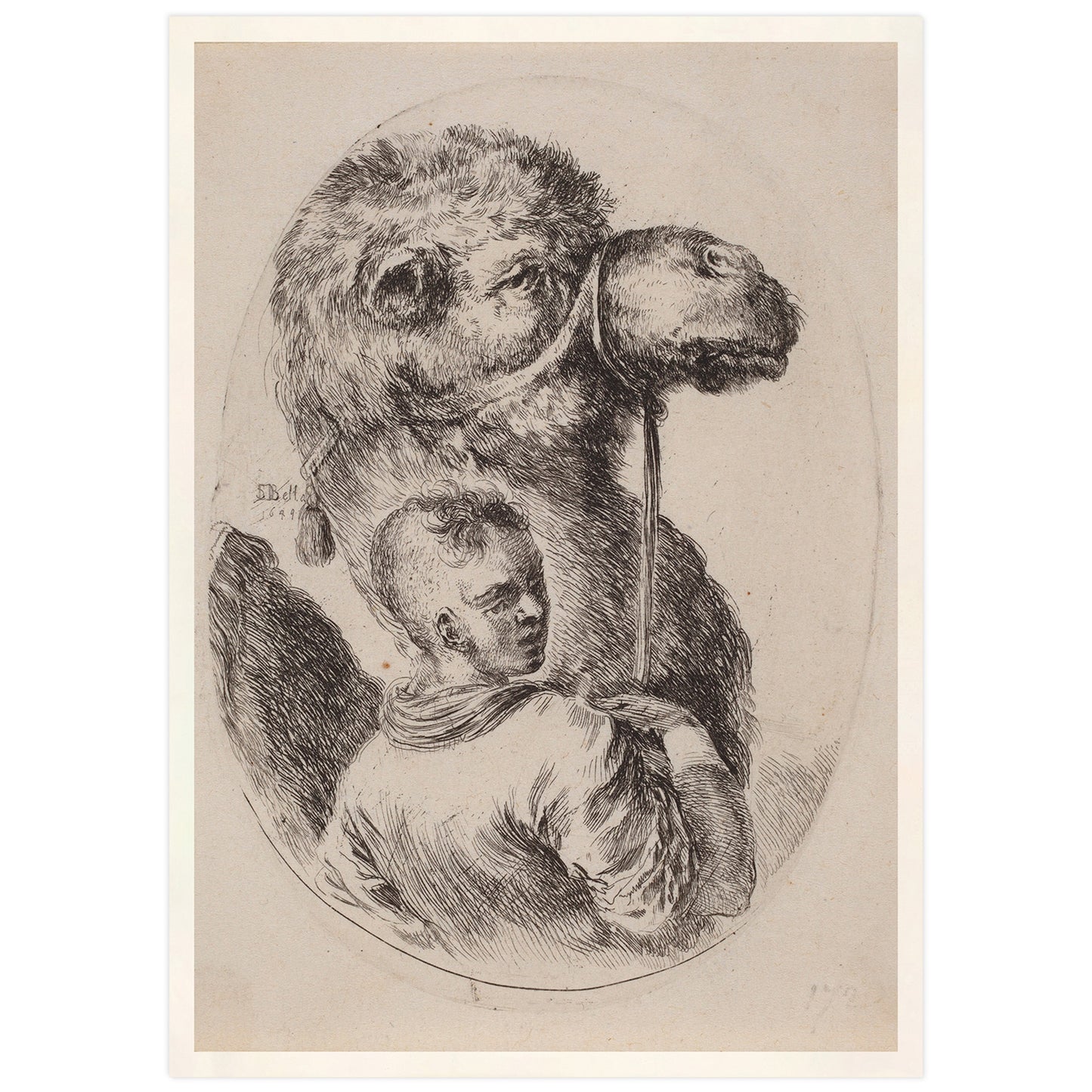 High definition print of an etching by Italian artist Stefano Della Bella (1610-1664)