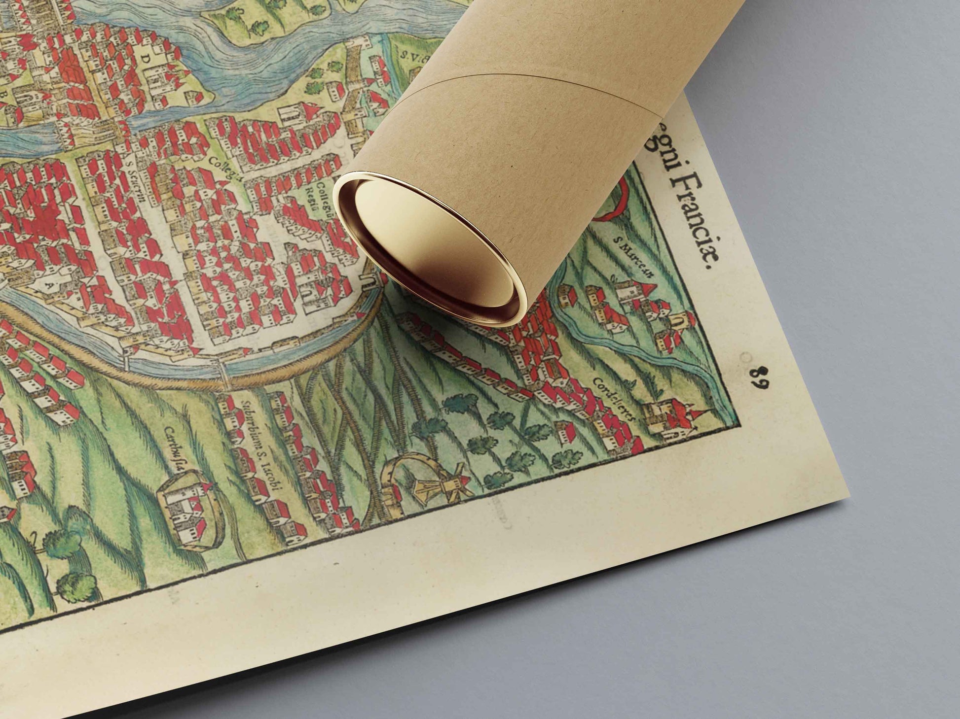 Vintage Paris map Poster, Lutetia Parisorum