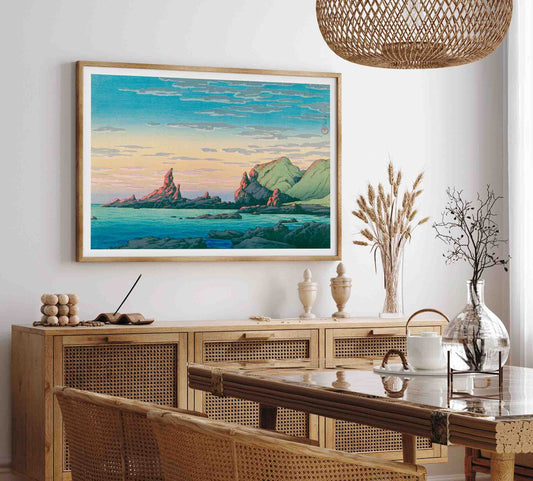 "Ryûga Island, Oga Peninsula" Kawase Hasui ukiyo-e print