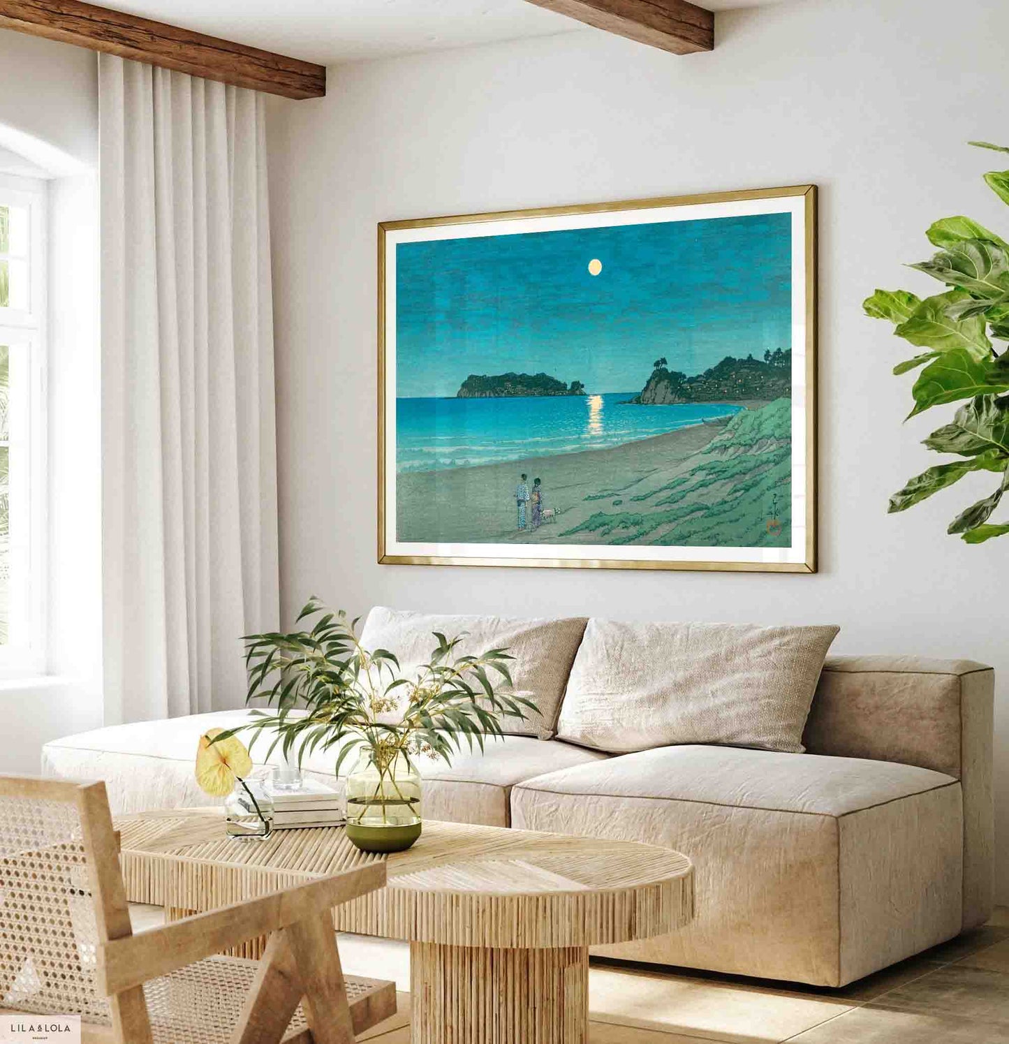 Seven-Mile-Beach, Sagami Province, Kawase Hasui