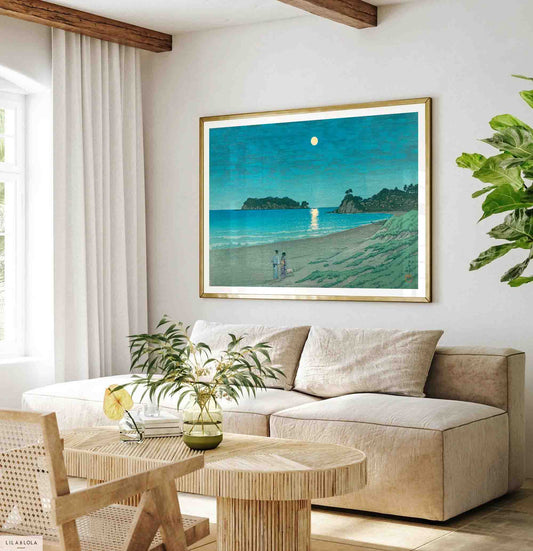 Seven-Mile-Beach, Sagami Province, Kawase Hasui