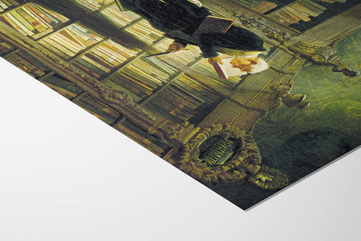 The Bookworm — Carl Spitzweg — Original Size Edition (49.5 × 26.8 cm)