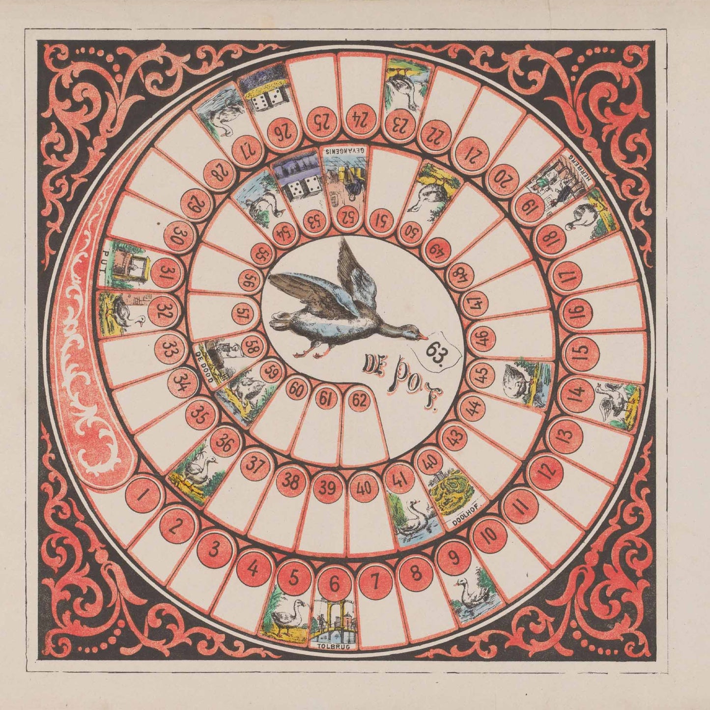 Vintage Game of Goose Printable | 19th Century Board Game – Rijksmuseum | Instant Download