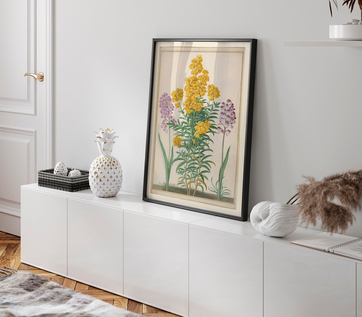 Orchidées et giroflées jaunes, Johann Walter