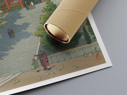 Hasui Kawase poster close up - Tsuruoka Hachimangu