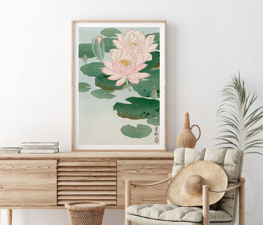 Affiche Ohara Koson "Nénuphar en fleurs"