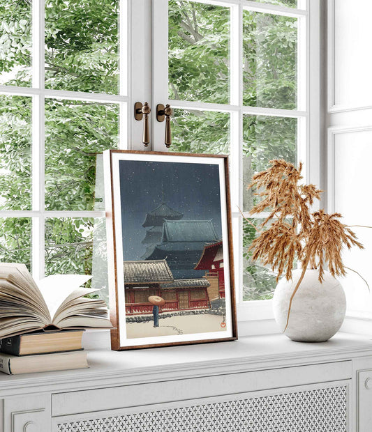 Tennoji Temple in Osaka – Hasui Kawase Poster