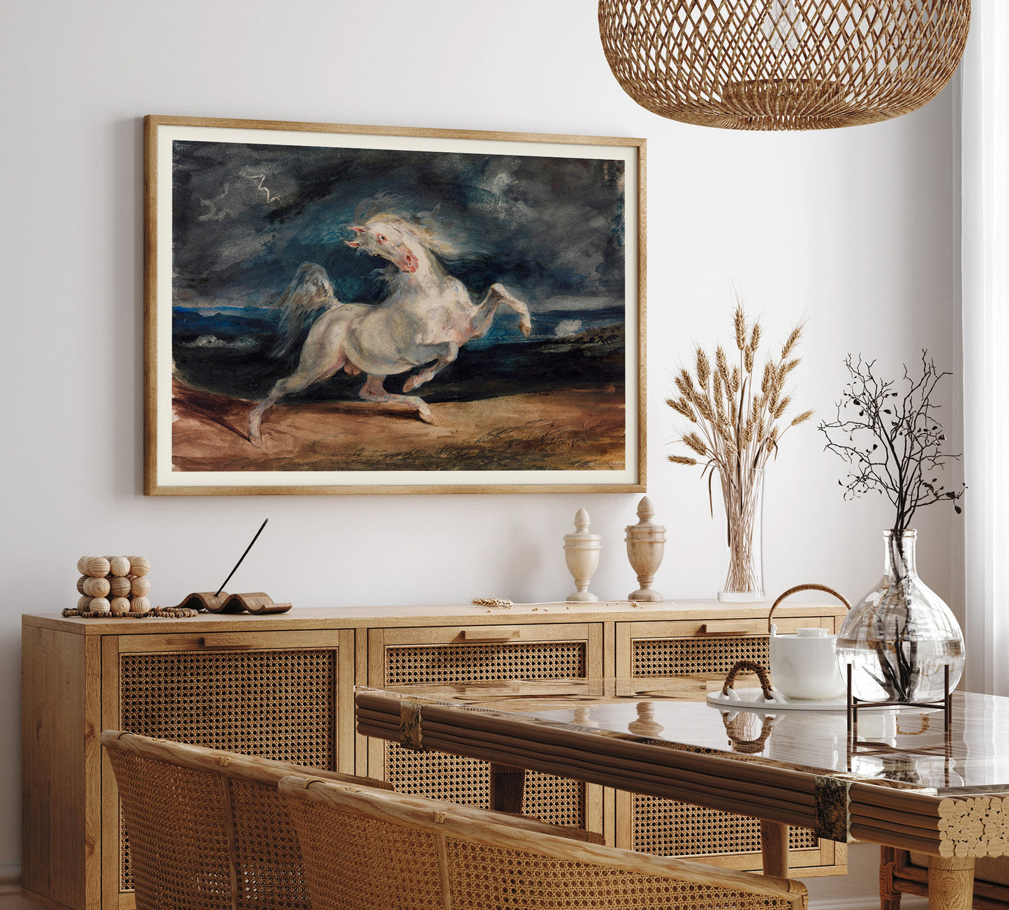 Affiche Eugène Delacroix - Cheval effrayé par la foudre
