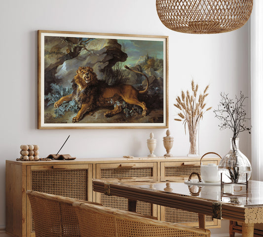 Affiche Jean-Baptiste Oudry "Le Lion et la mouche"
