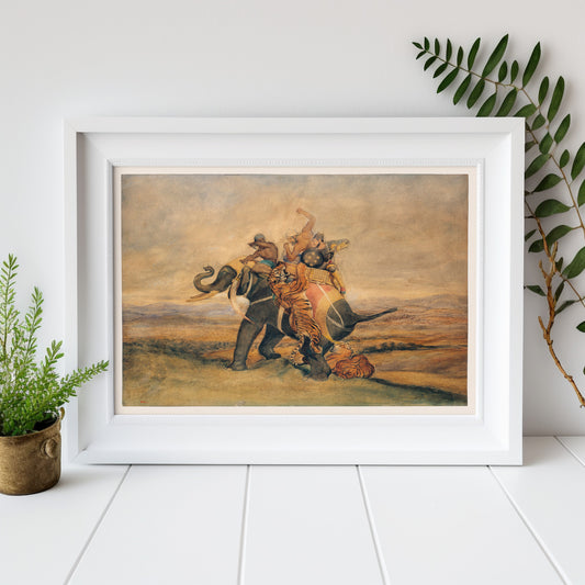 Chasse au tigre, Éléphant monté par des Indiens, Antoine-Louis Barye
