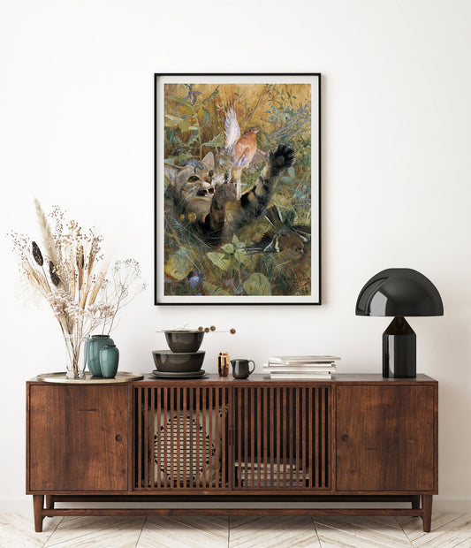 Un chat et un pinson, de Bruno Liljefors