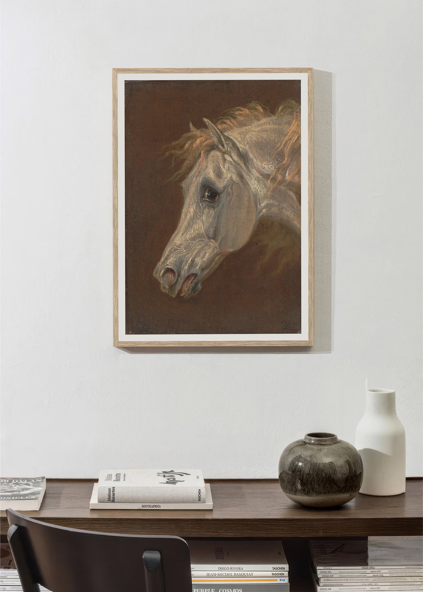 Tête d'un cheval arabe gris par Martin Theodore Ward