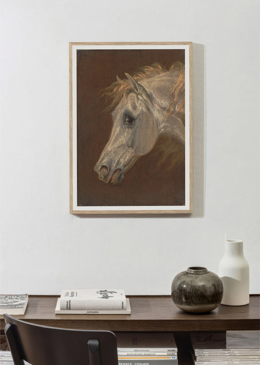 Head of a Grey Arabian Horse by Martin Theodore Ward