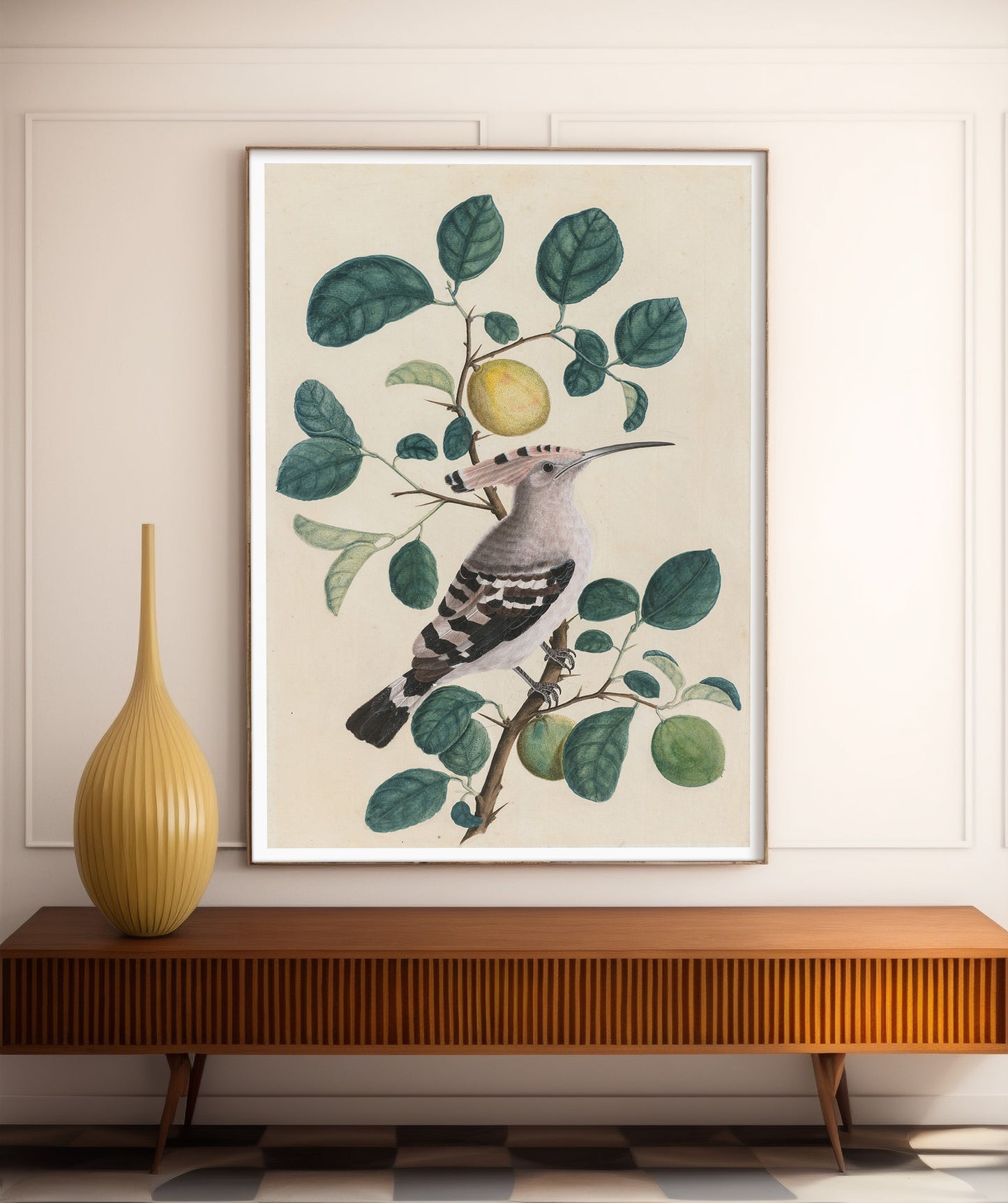 Hoopoe on a Citrus Tree Branch, c. 1800. India