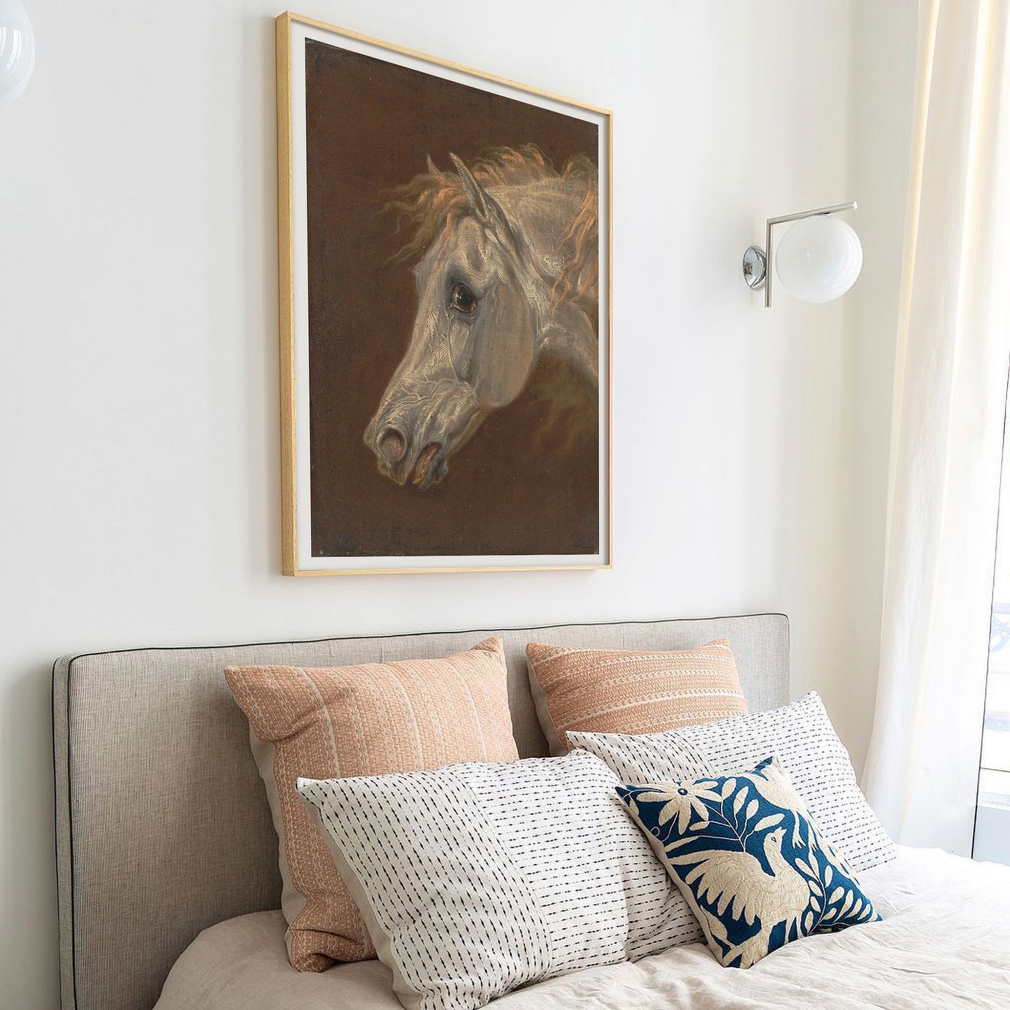 Tête d'un cheval arabe gris par Martin Theodore Ward