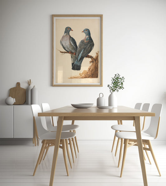 Affiche Charles Collins "Pigeons Ramiers"