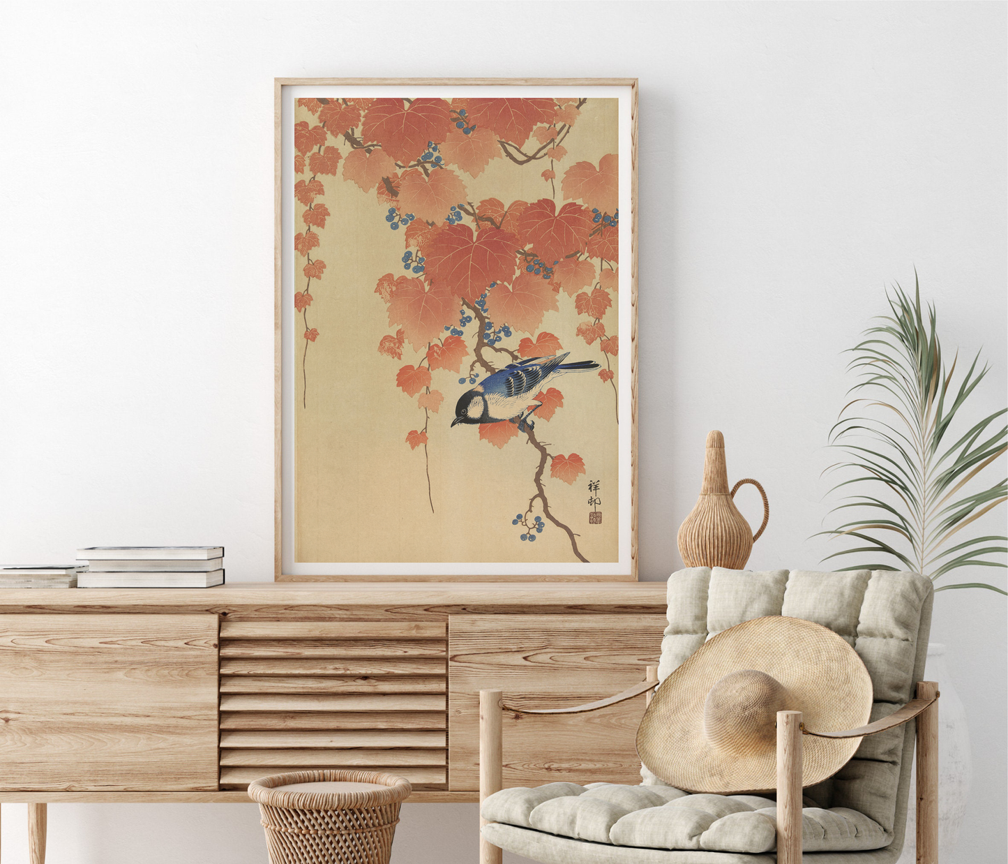 Great Tit on Paulownia Branch — Ohara Koson