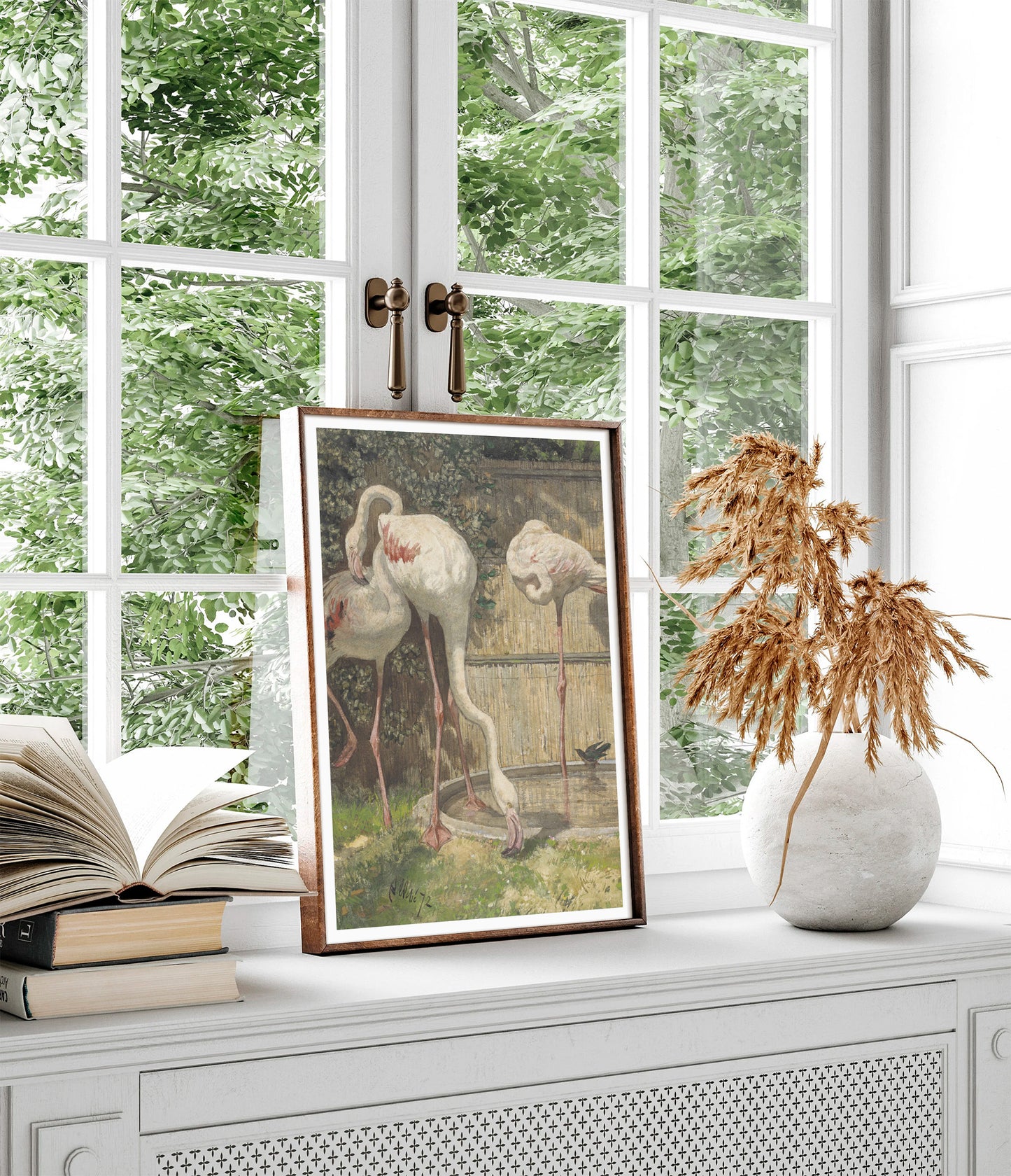 Flamants roses mignons | Art mural imprimable