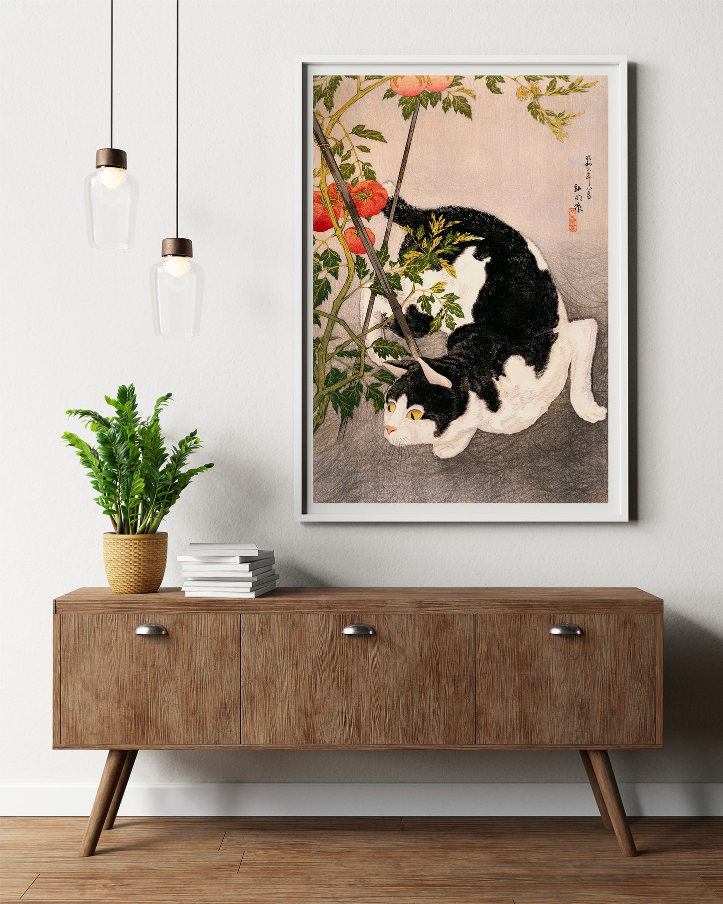 Black Cat and Tomato Plant, Takahashi Hiroaki poster