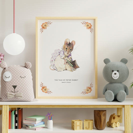 Impression Numérique Souris Hunca Munca Beatrix Potter - Conte de Deux Vilaines Souris - Téléchargement Instantané