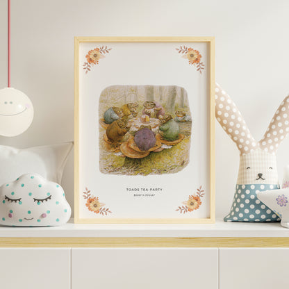  Impression Numérique Goûter des Crapauds Beatrix Potter - Art Mural Forêt Vintage - Téléchargement Instantané