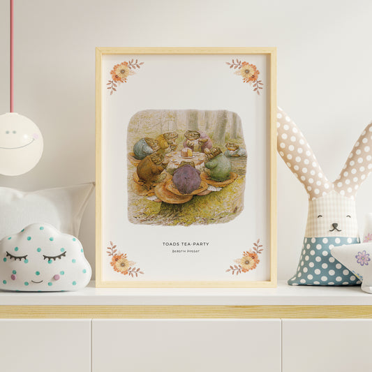  Impression Numérique Goûter des Crapauds Beatrix Potter - Art Mural Forêt Vintage - Téléchargement Instantané