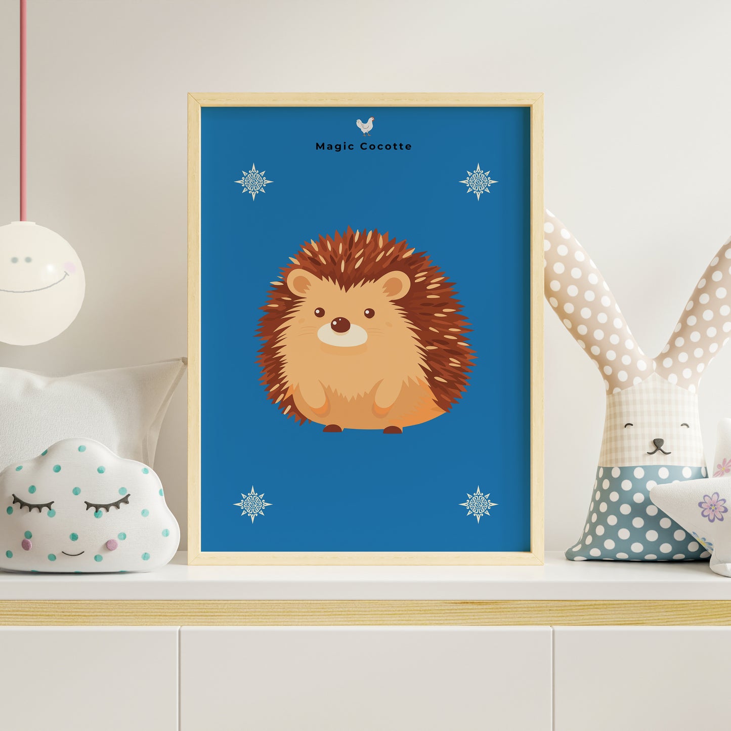 Cute hedgehog wall art – Children illustration print