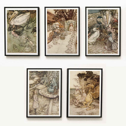 Alice au pays des merveilles - Lot de 5 tirages d'art