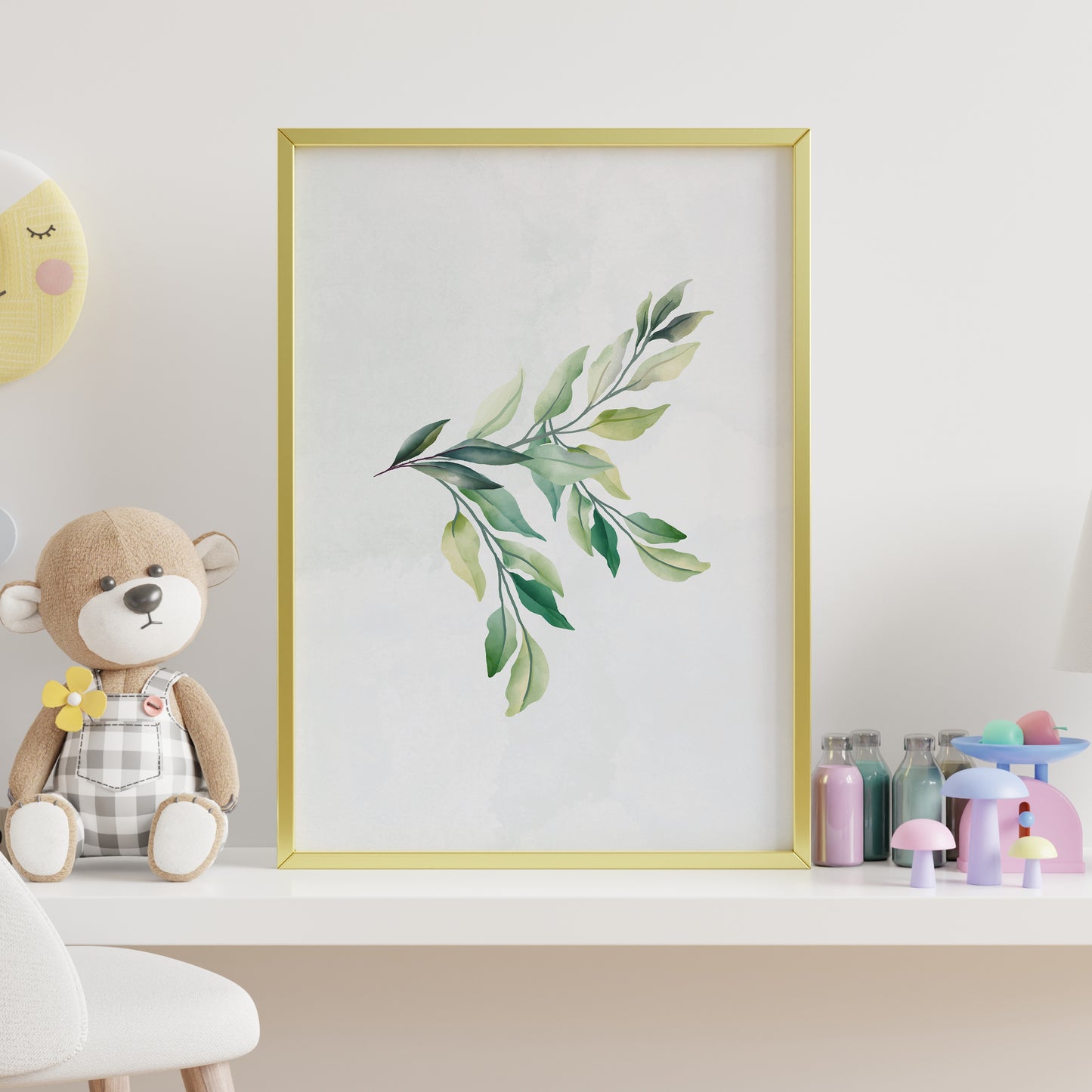 Affiche feuillage minimaliste – Illustration botanique à télécharger