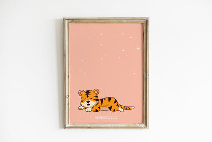 Poster Chambre d'enfant tigre mignon