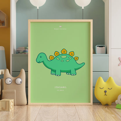 Affiche stégosaure à imprimer — Jurassique supérieur