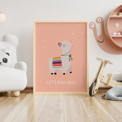 Cute Lama, Kids Room Poster